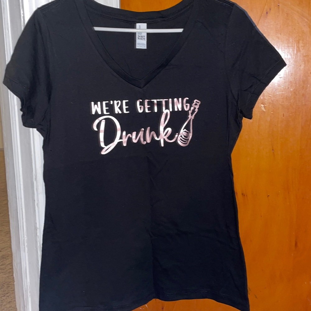 4 set of Bachelorette “We’re getting drunk” Shirt in size Medium.